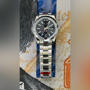 Men’s Luxury Style Automatic Stainless Steel Watch Blue Dial 41mm